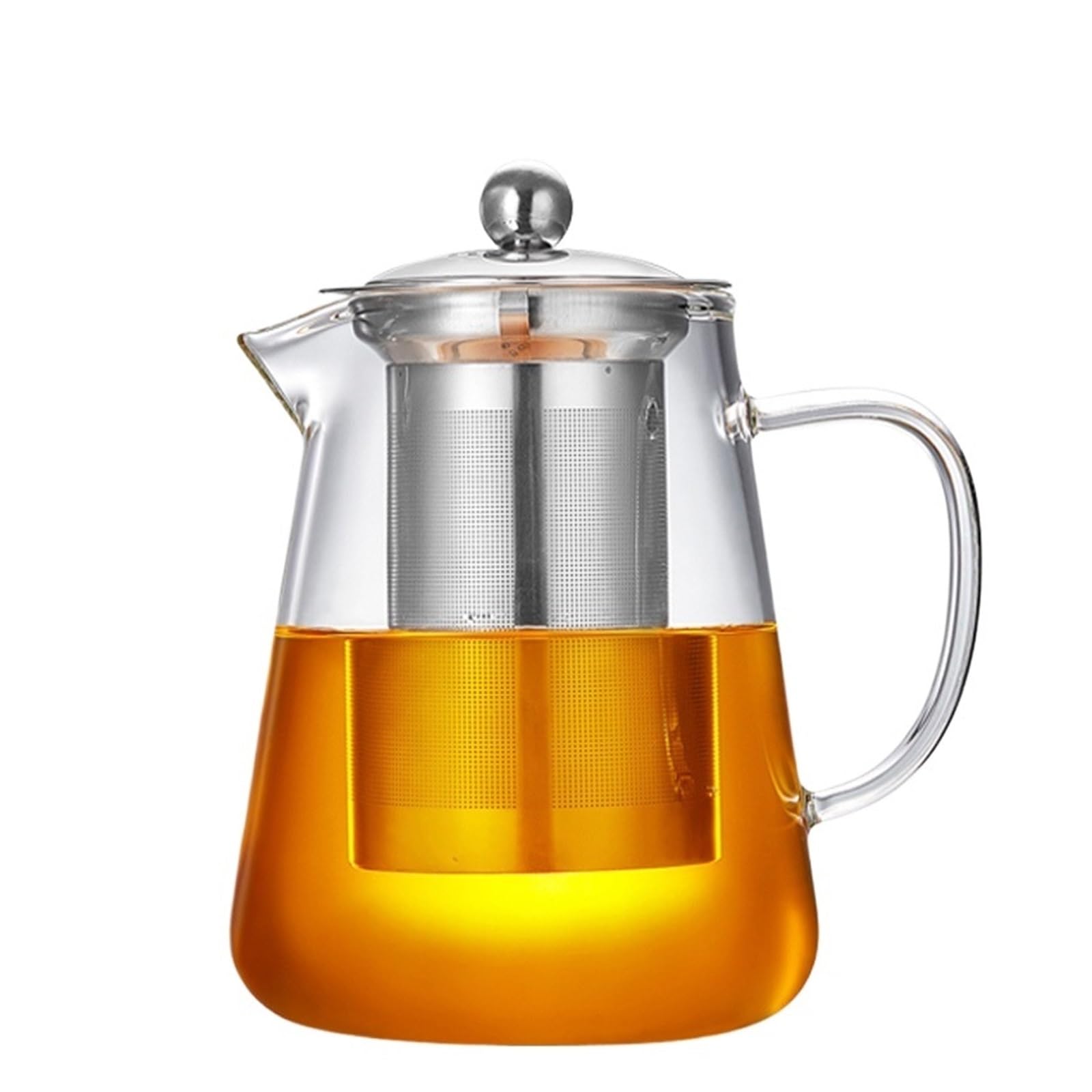 teteras Tetera de vidrio resistente al calor con colador de té de acero inoxidable, infusor, tetera, juego de té, tetera(1300ML Teapot)
