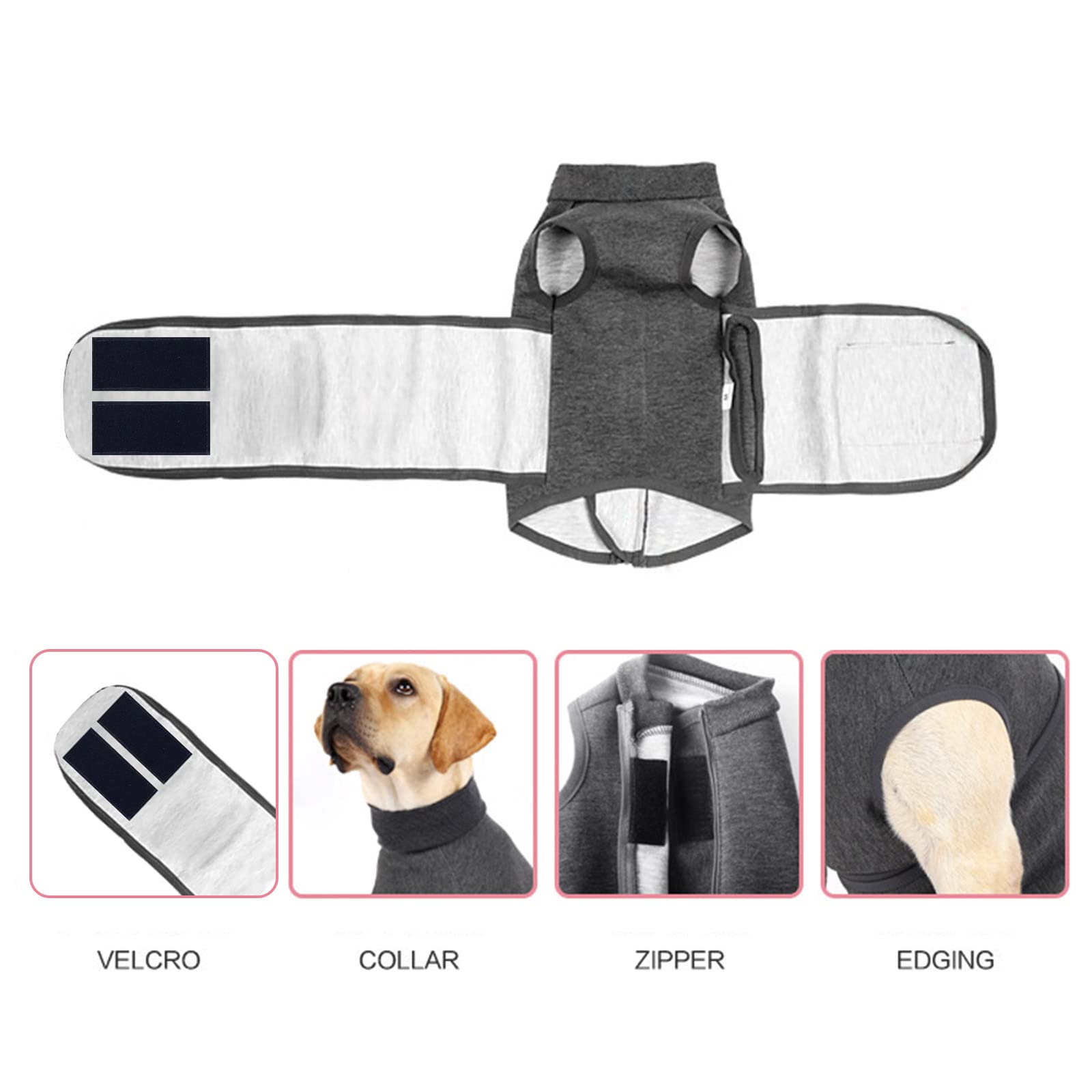 Calming Coat Dog Anxiety Relief Jacket, Breathable Comfort Wrap for Stress Relief, Gray - Image 2