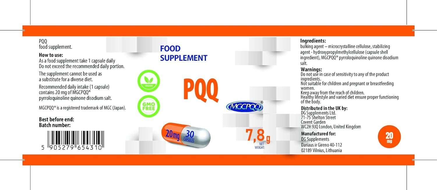 NEU: PQQ Plus Enhanced | 60 Kapseln | 20 Mg Patentiertes MGCPQQ® Pro - View #5