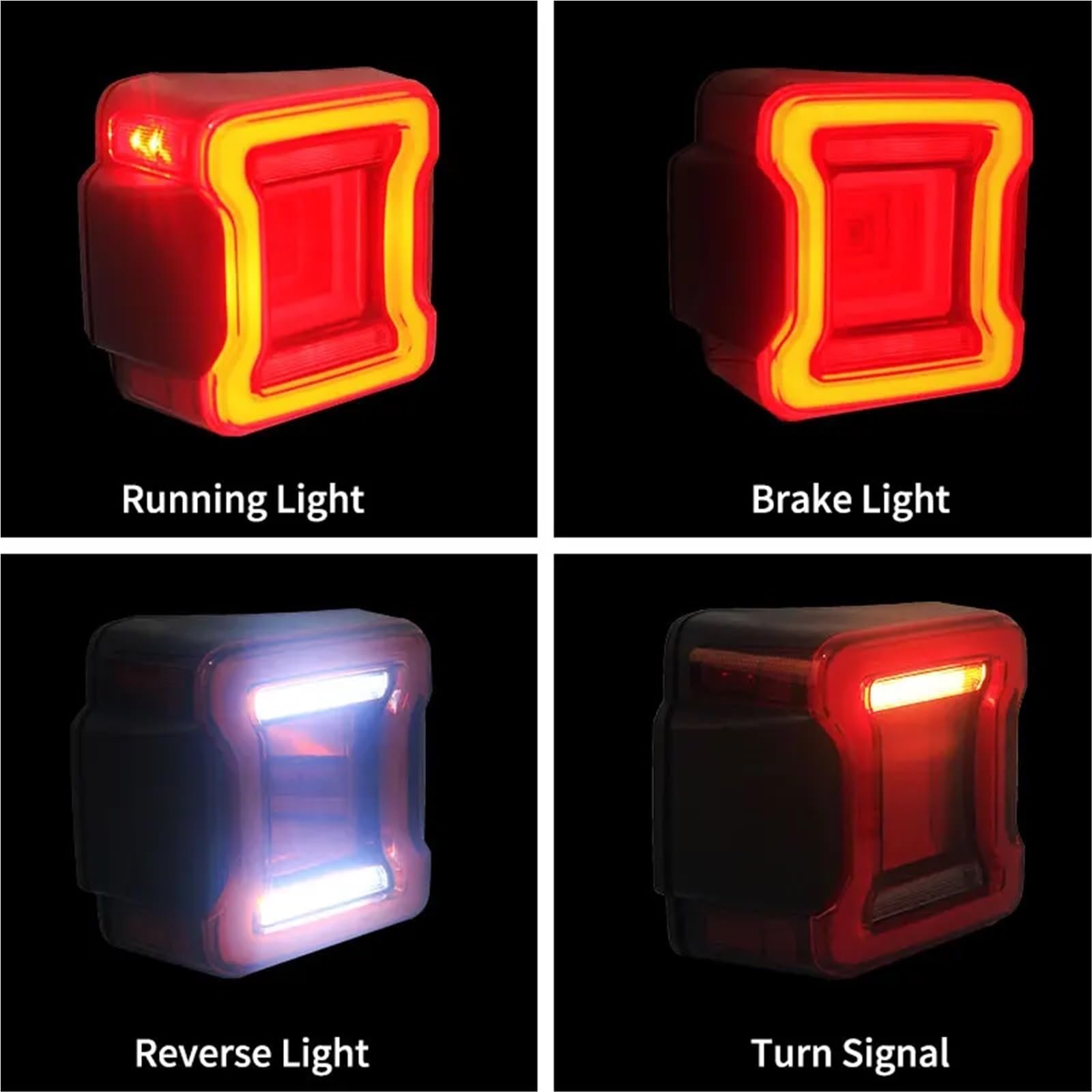 tylne światła LED Pasuje do Jeep JK LED 2007-2018 Tylne światła zamienne Montaż tylnych świateł samochodowych Wymiana tylnych świateł LED światła tylne(Style B EU version)