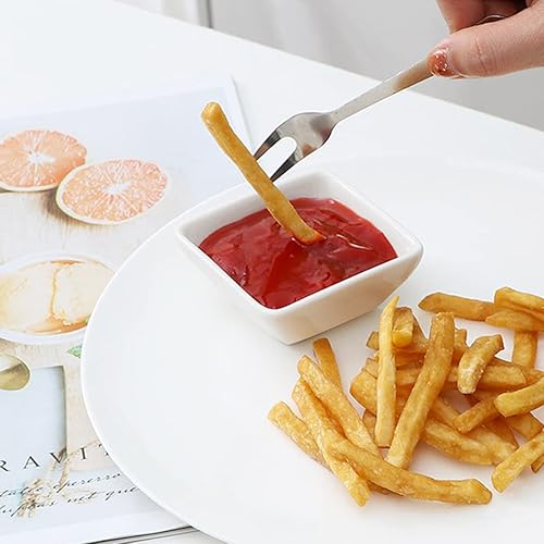 Miniatura 2 de Juego de 6 cuencos de cerámica ultra fuertes de 3 onzas, mini tazón de plato de salsa de soja, servidor de condimentos, se puede utilizar para salsa