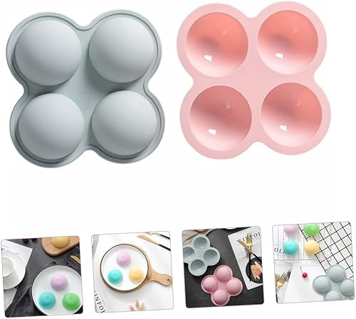 Miniatura 4 de Paquete de 2 moldes de silicona semicirculares para pasteles fáciles de usar para proyectos de horneado de bricolaje