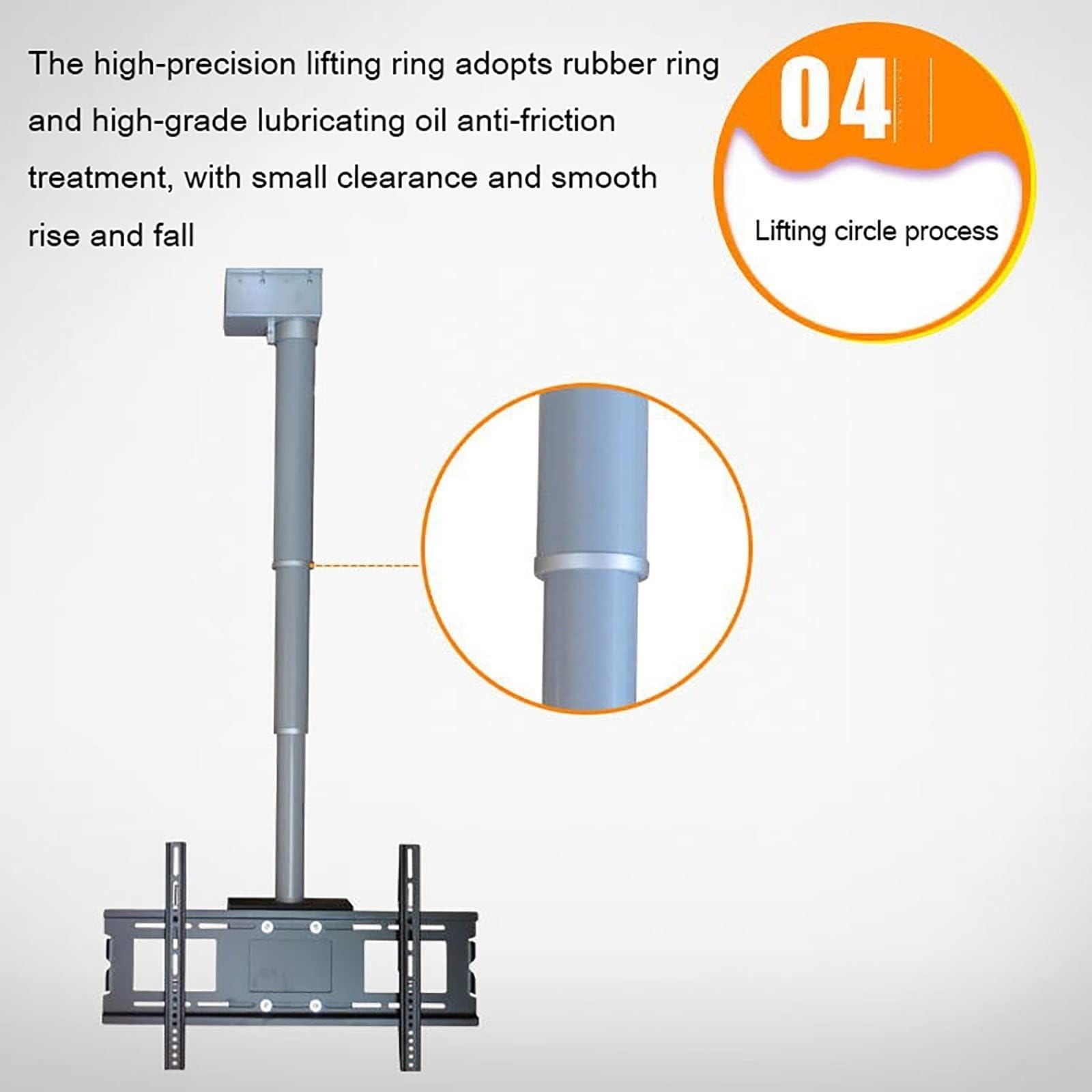 Soporte motorizado para TV de techo con control remoto, soporte retráctil para una fácil visualización y ahorro de espacio en salas de estar