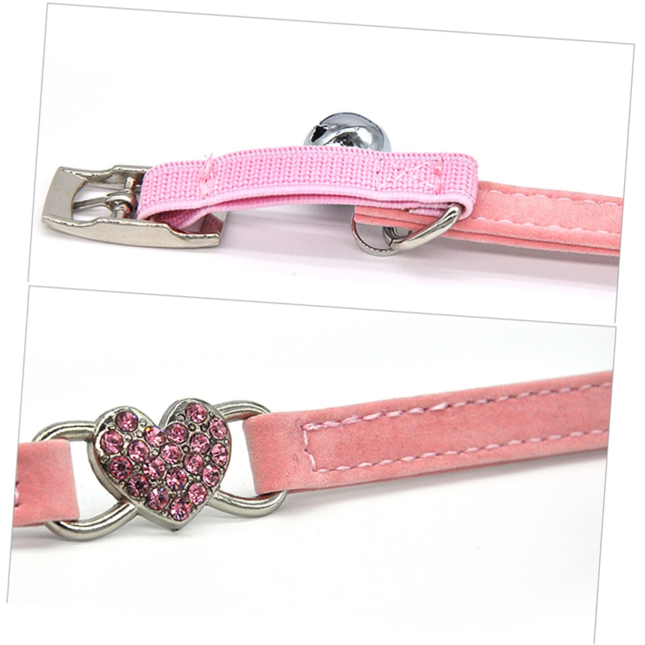 Ipetboom Lot De 2 Colliers pour Chat en Forme De Cœur avec Strass Brillants Et Clochette