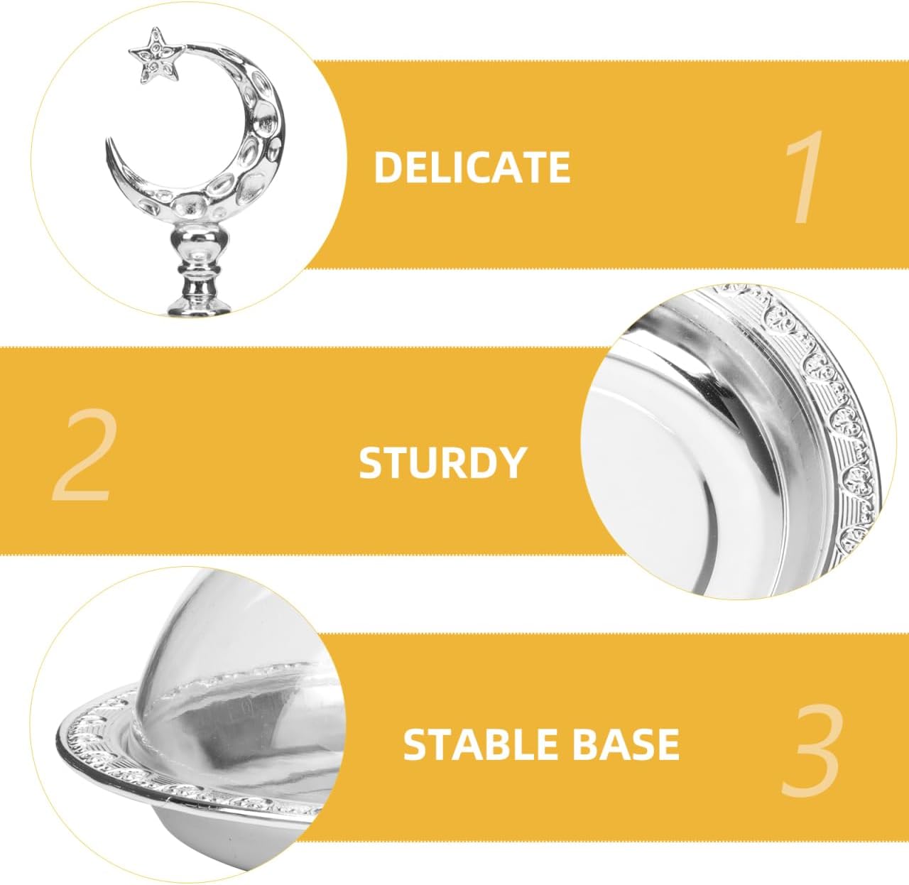 YARNOW Electroplating Metal Storage Tray with Clear Dome Lid 8 Inch Silver Serving Platter for Food Display and Cheese Presentation in Home Kitchen