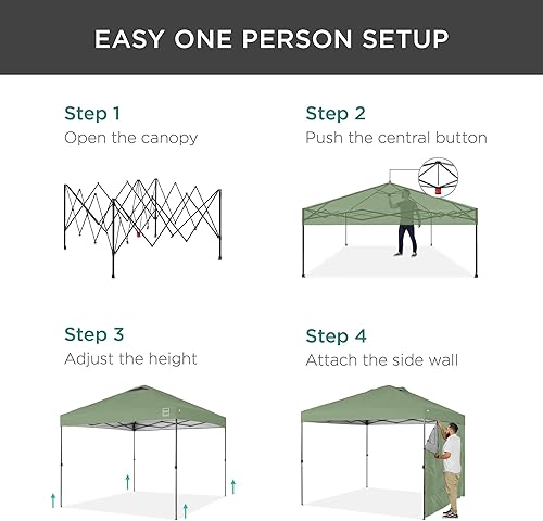 Miniatura 93 de Best Choice Products Carpa Toldo Desplegable de 10x10 pies para Instalación de 1 Persona, Refugio Portátil Instantáneo con Botón de 1 Toque