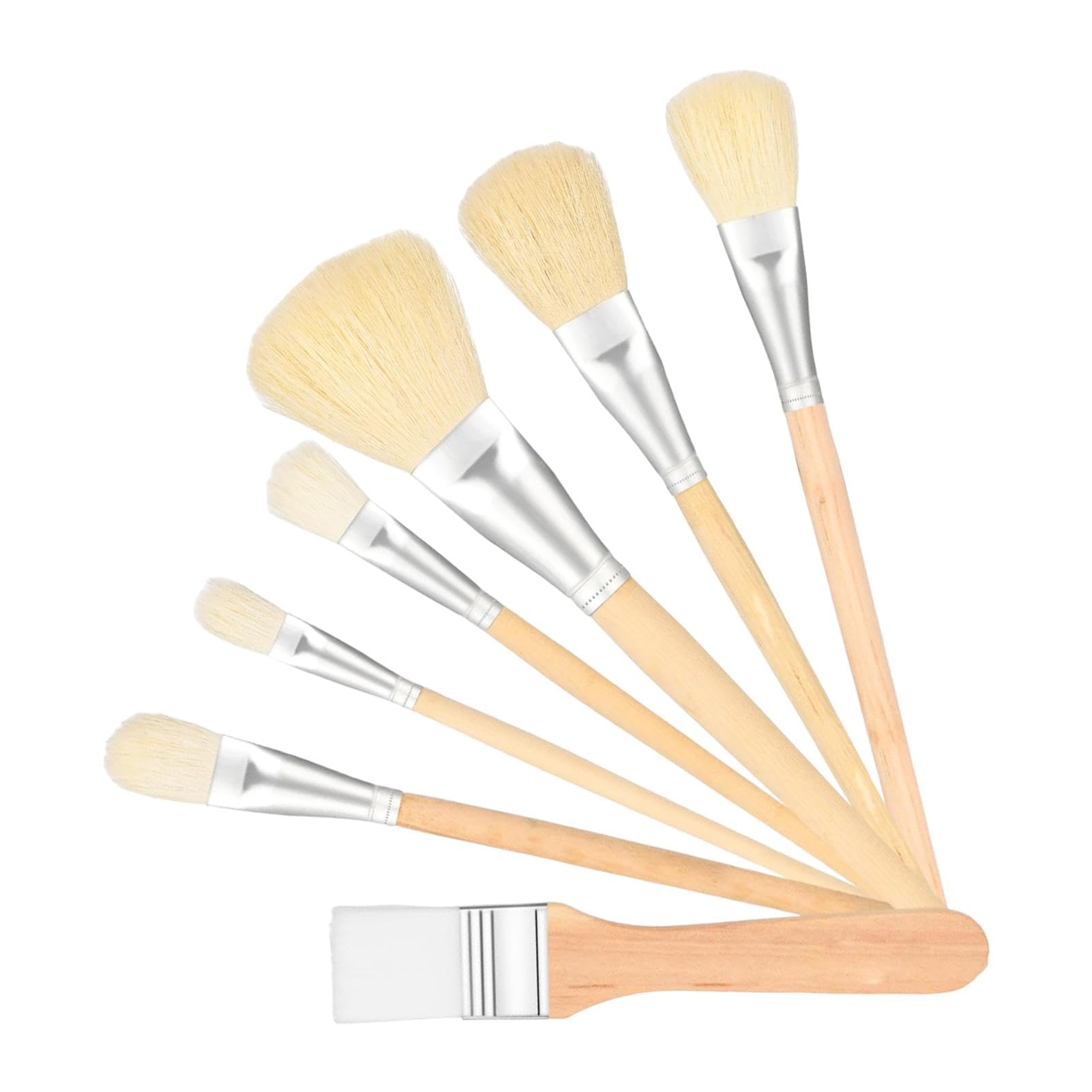 Teksome 7 Pieces Paint Brush Set For Acrylic Painting, 7 Acrylic Painting Mop Brushes, Gilding Brush Set, Fan Brush For Painting, Large Artist Paint Brushes