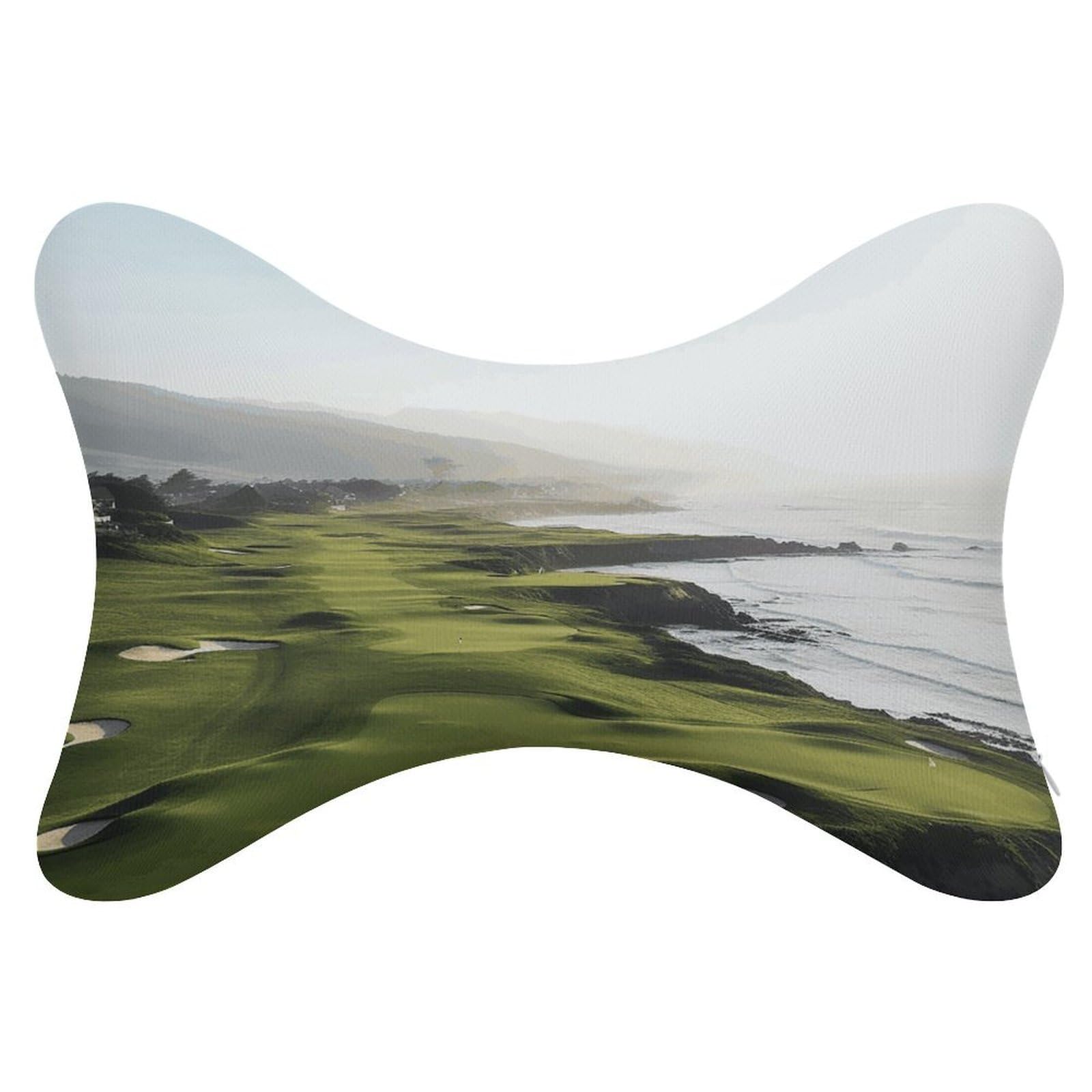 Adfgyerh Style Seaside Golf Course Pillow ，Memory Foam Pillow Core，Cushion,Provide Neck Support，Car Pillows For Travel Car Seats And Home Offices.