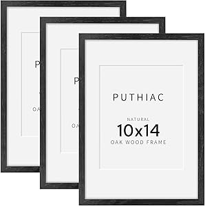 10x14 Oak Wood Picture Frame - 10"x14" Poster Frames for Wall, 10x14 Picture Frames for Wall, 10 x 14 Picture Frames, 10 x 14 Frames for Wall(3 Pack, Black)