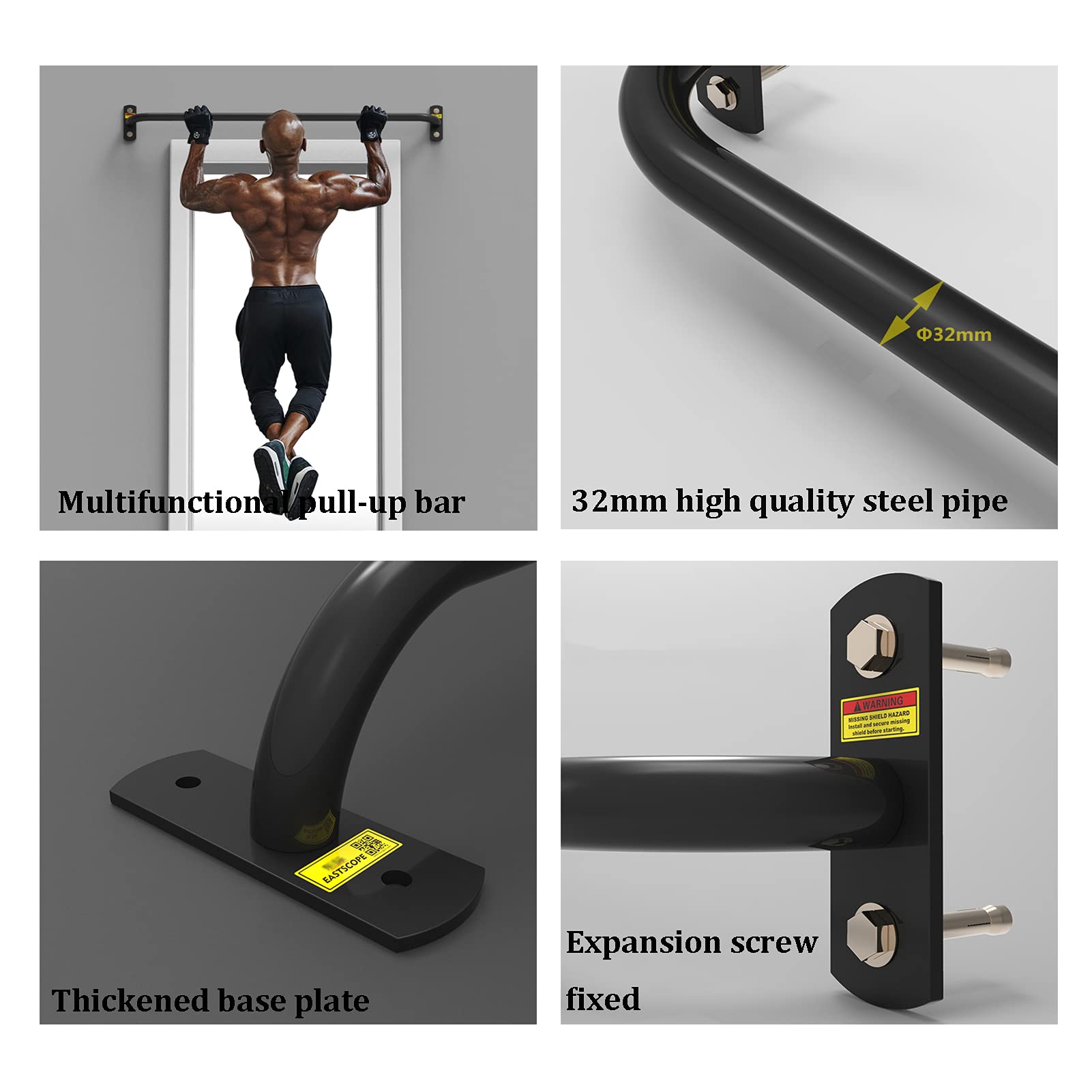 Sbarra per trazioni Barra per Trazioni Interna Ed Esterna per Uso Domestico, Pull-up Bar Fitness A Parete, Lunghezza 70 Cm 100 Cm 120 Cm, Facile da Installare, Carico 200 kg(Size:120cm)