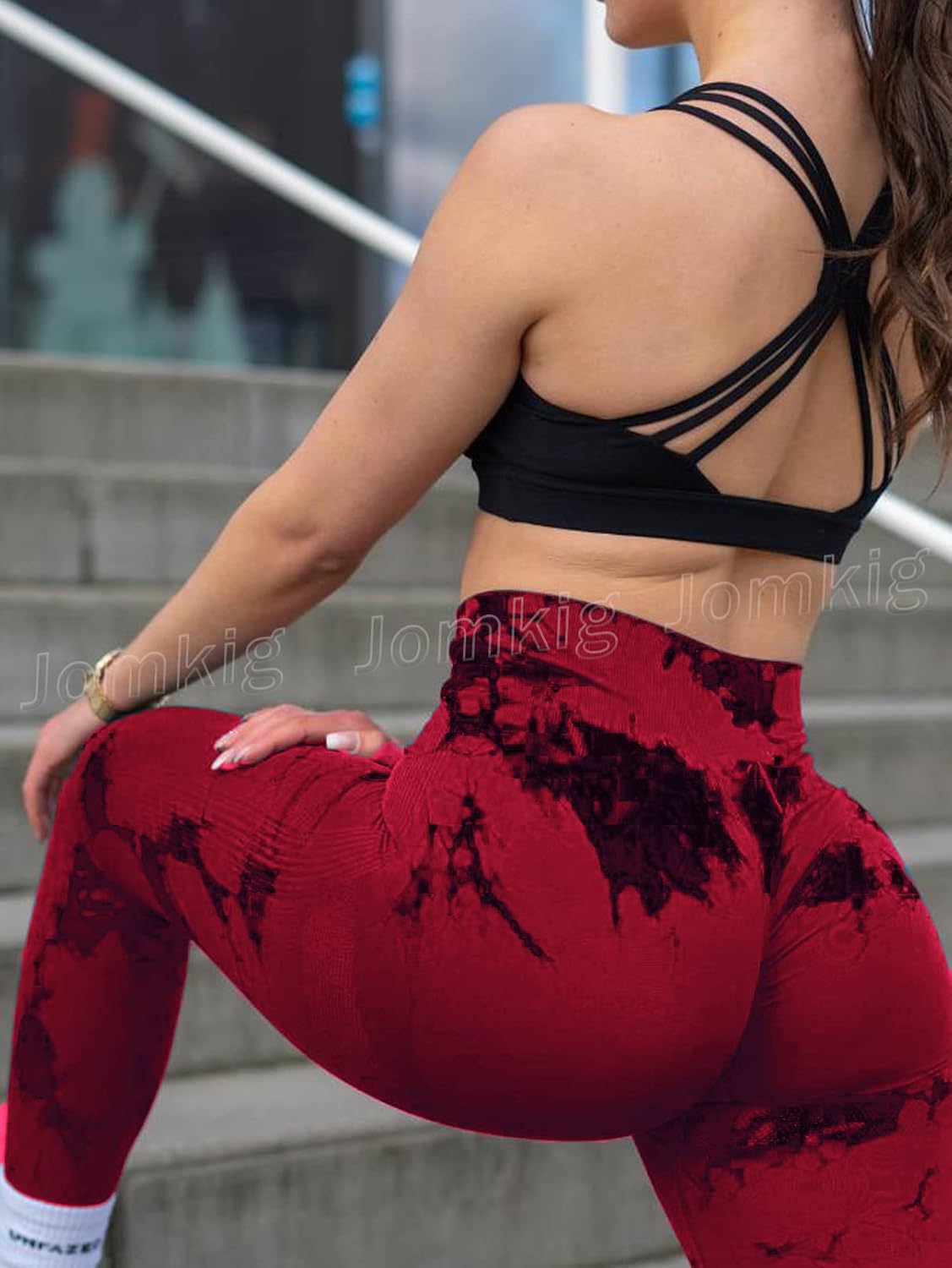 Tie Dye Seamless Leggings for Women High Waist Workout Yoga Pants Scrunch Butt Lifting Compression Tights - Image 3