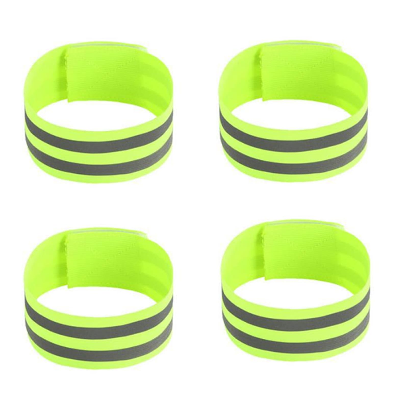Boxonly 4 PCS Reflective Wrist Strap 5x1x1cm Safety Gear Reflective Wristbands High Visibility Ankle Bands Reflector Armband Self-Adhesive Reflective