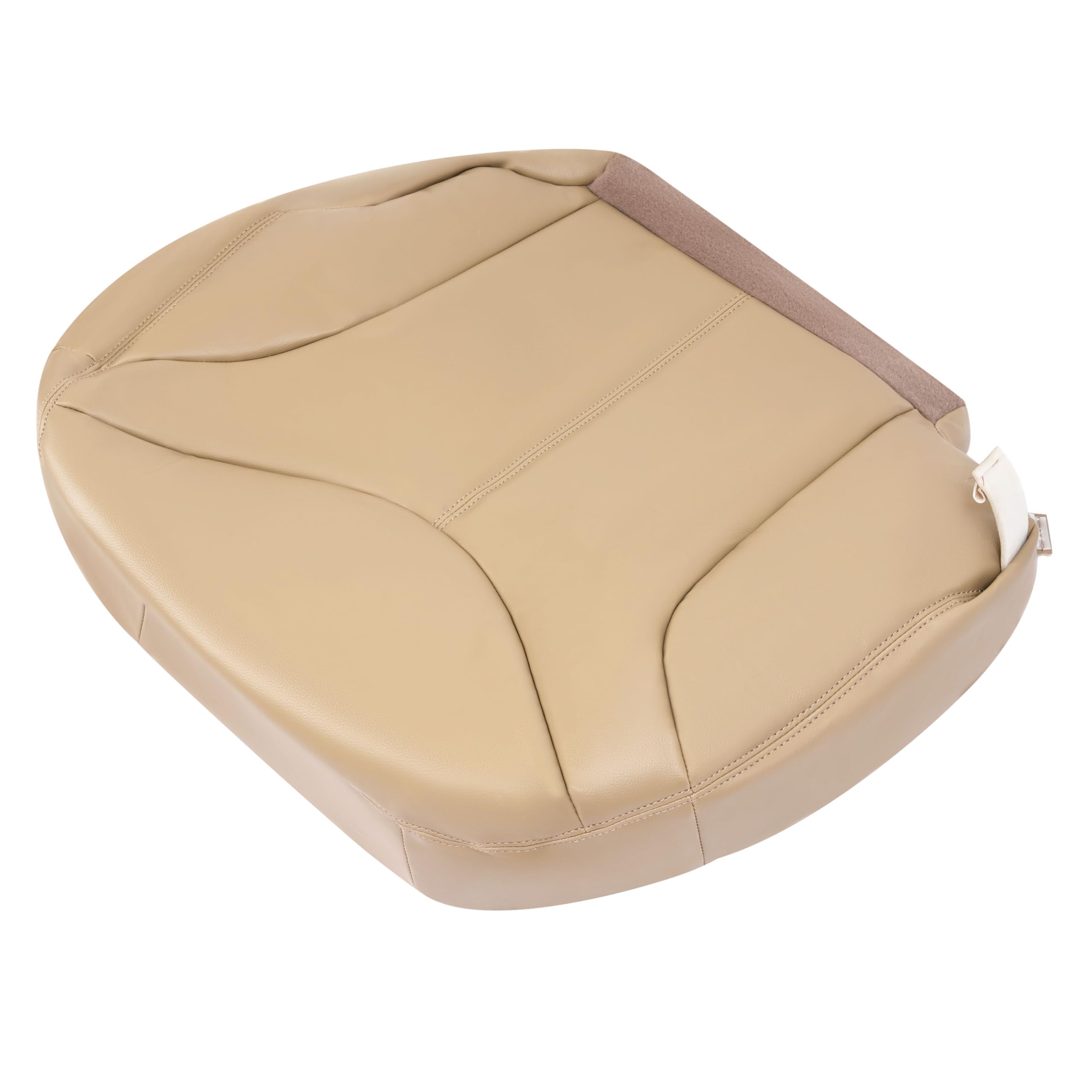 HECASA Seat Bottom Cover Compatible with 1999-2002 GMC Yukon XL Sierra 1500 2500 HD Light Shale Tan Driver Side