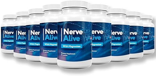 (9 unidades) El suplemento oficial de apoyo Nerve Alive para neuropatía, con magnesio, fórmula avanzada que apoya una función saludable y