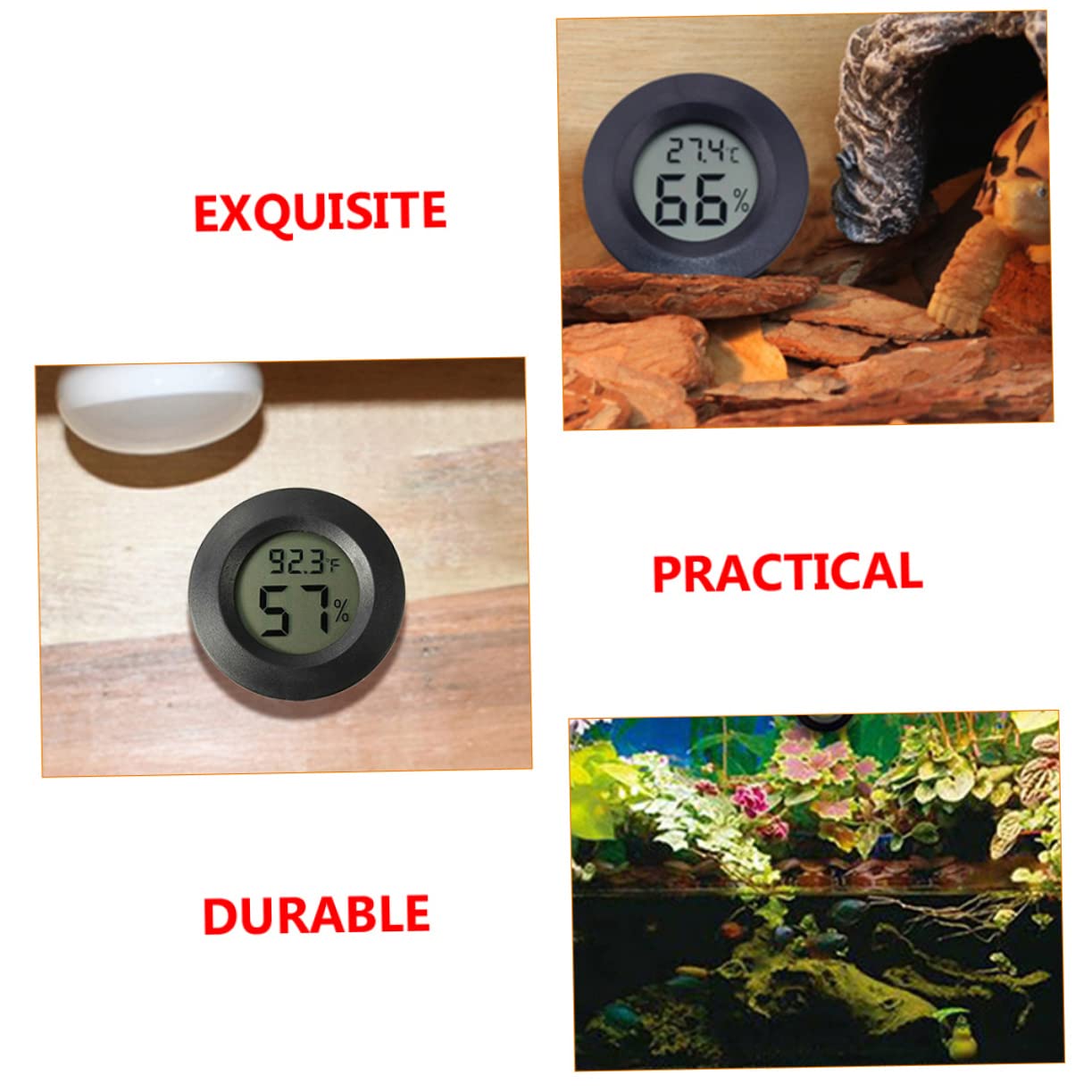 Toddmomy 14piezas Digital Higrómetro Para Terrario De Reptiles Medidor De Temperatura y Humedad Pantalla Digital Para Uso Interior y Exterior