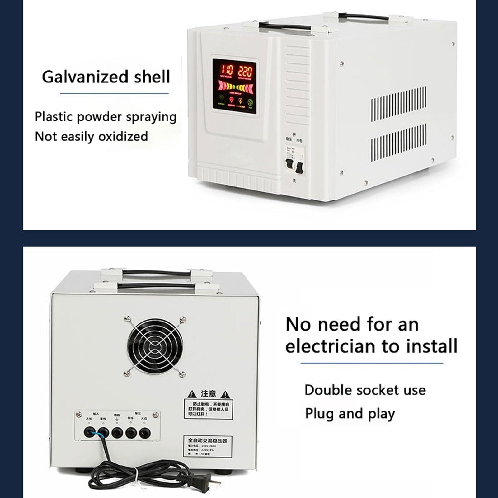 Estabilizador de Voltaje de 220 V, automático, de Escritorio, for Uso doméstico, de Alta Potencia, for Aire Acondicionado, regulador de Voltaje de CA.(2000VA)