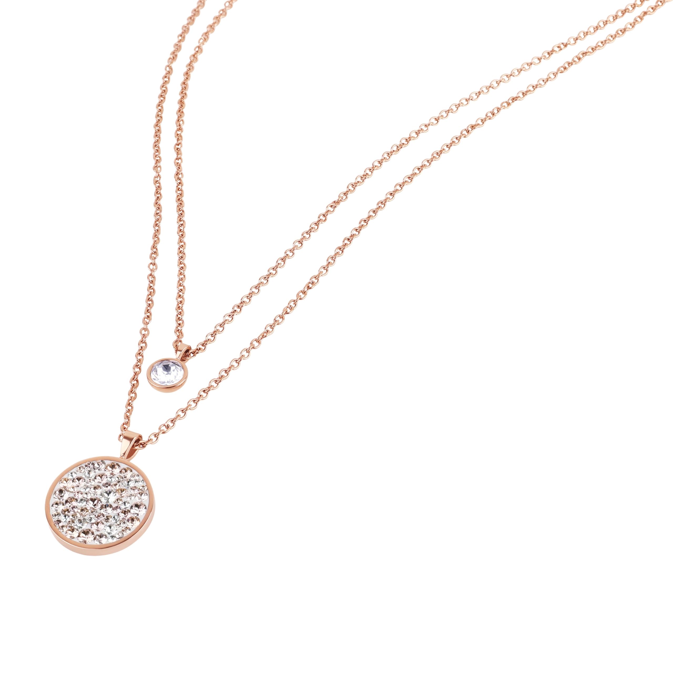 TOM TAILOR - Collana da Donna in Acciaio inox - con Cristallo - Ciondolo a Cerchio