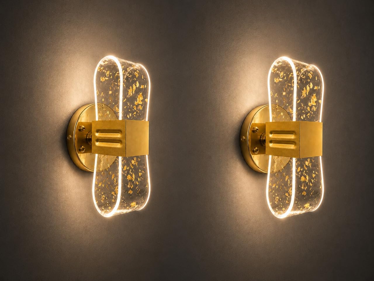 WL-138, Pack of 2, Modern LED Wall Light, Gold, 3 Colour Temperatures, 20cm x 10cm, Elegant Acrylic Sconce | VPROTECT | TBH | Think Bright Homes-image-7
