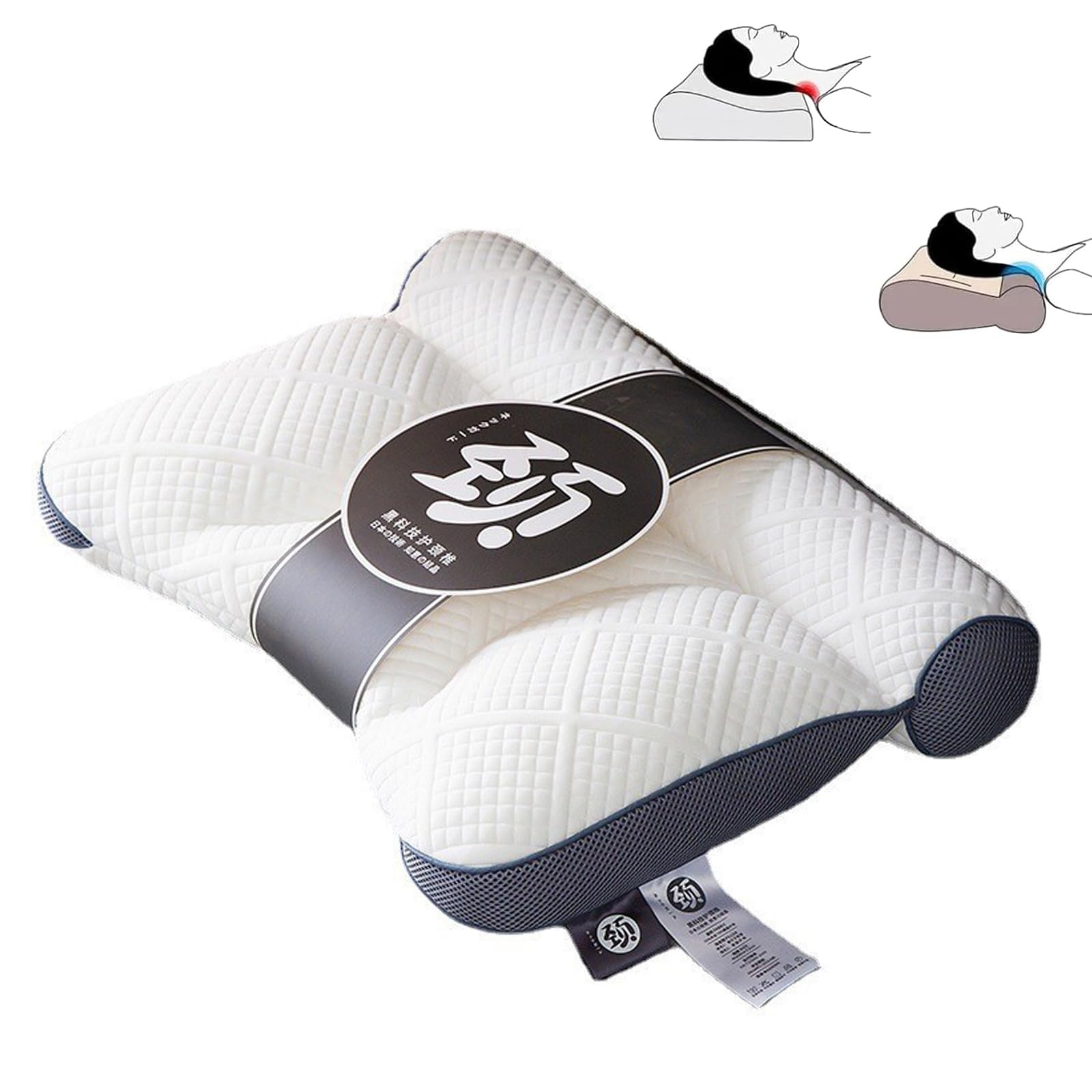 FONGDY Poshzon Pillow for Side and Back Stomach Sleeper,Memory Foam Pillow for Ergonomic Cervical