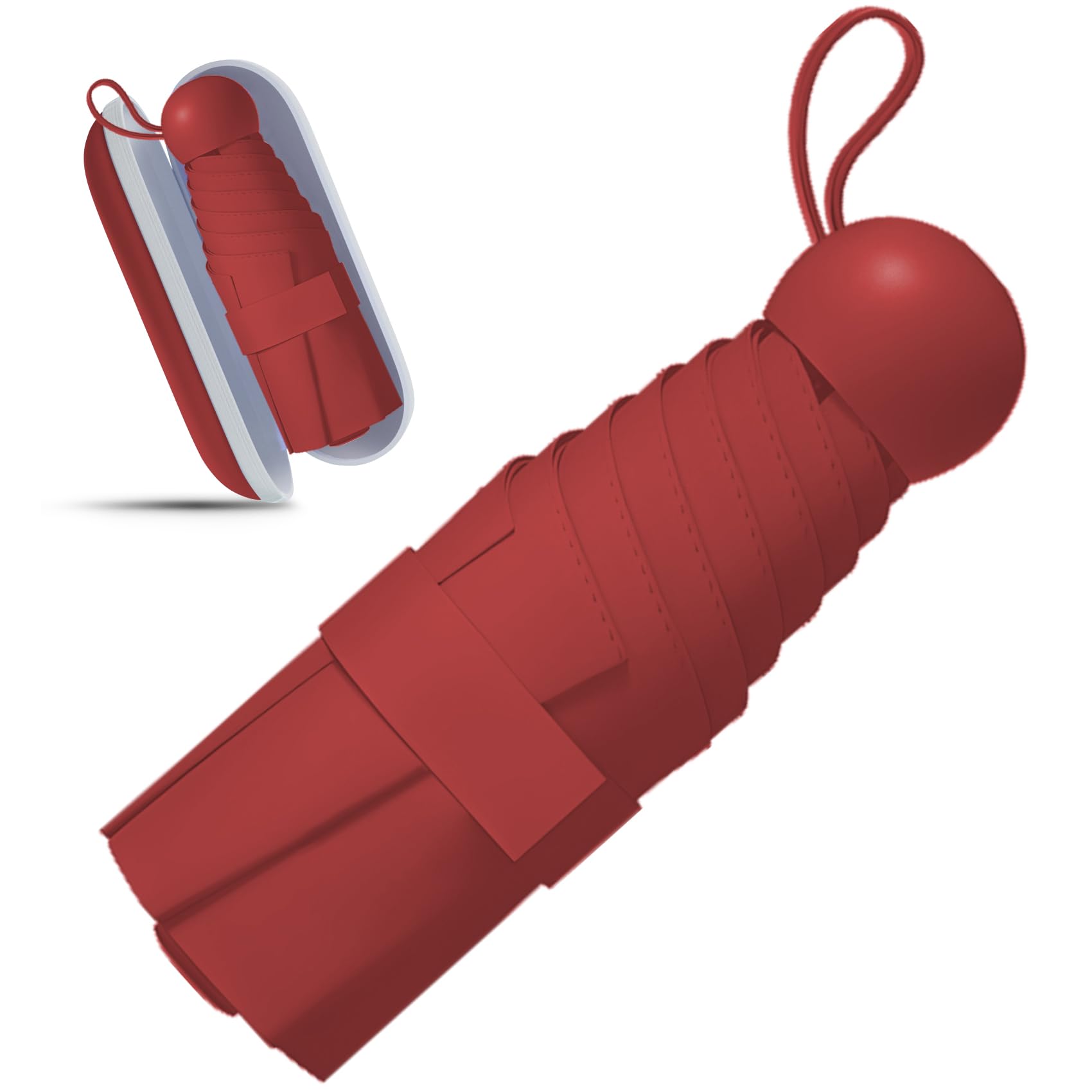 Mini Travel Folding Umbrella for Purse - UPF 50+ Sun & Rain UV Protection, Windproof Small Compact Lightweight Design Fits in Pocket or Bag, Portable