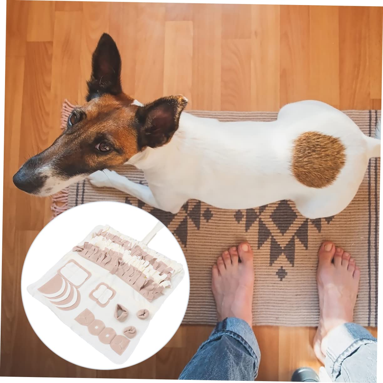 Beavorty Tapis de Fouille pour Chien, Tapis d'apprentissage Recherche de Nourriture, Peluche, Antidérapant, Lavable, pour Petits et Moyens Chiens, Usage Intérieur