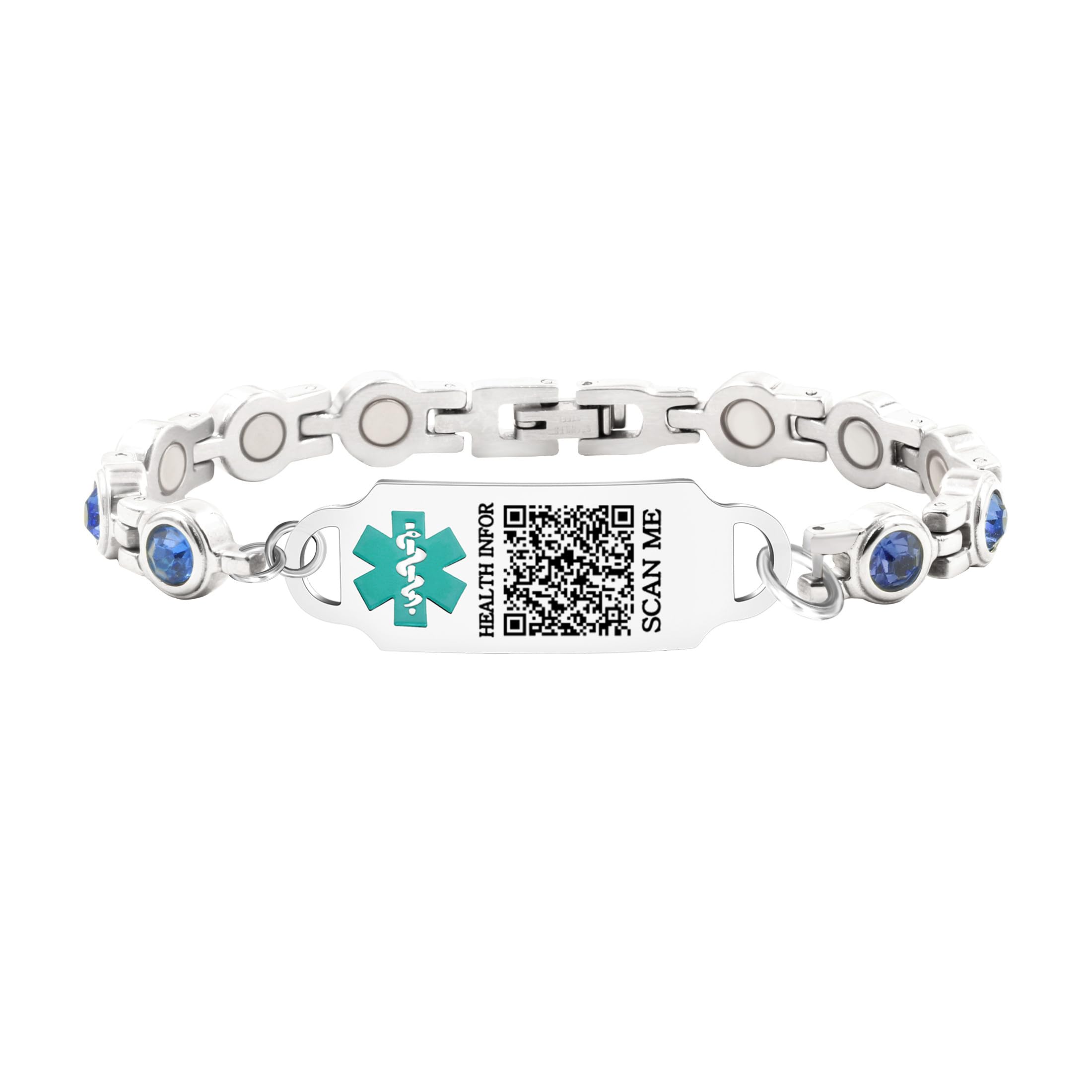 Braccialetto Medico Emergenza - Acciaio Inox Placcato Oro Con Clip 21