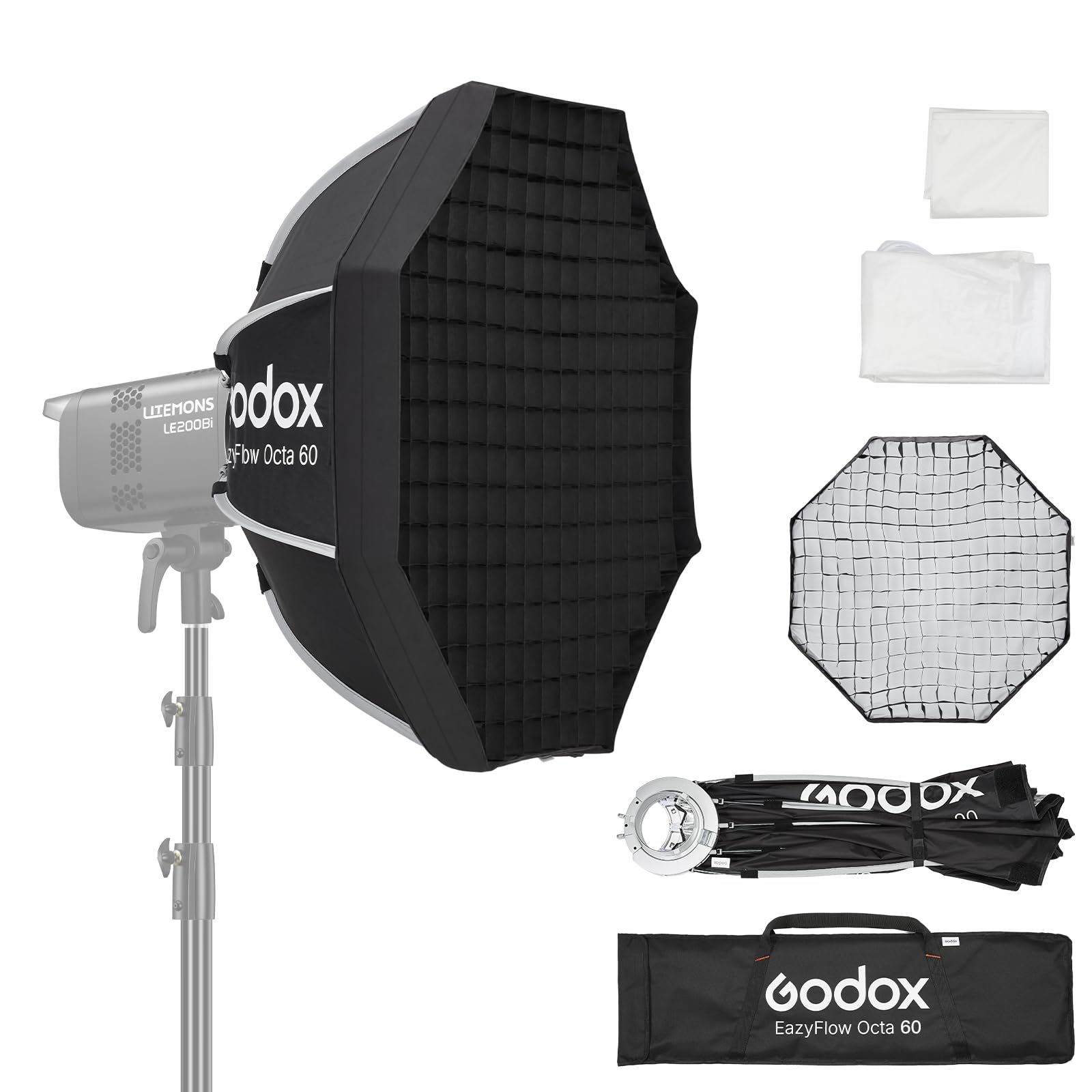 Godox 23.6" Octagon Softbox Godox EazyFlow Octa 60CM Bowens Mount Octa Box