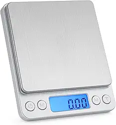 Balança Digital de Precisão 0,1g a 2kg Cozinha Com Visor Luminoso, Sensores de Alta Precisão, Pesagem em Diversas Unidades