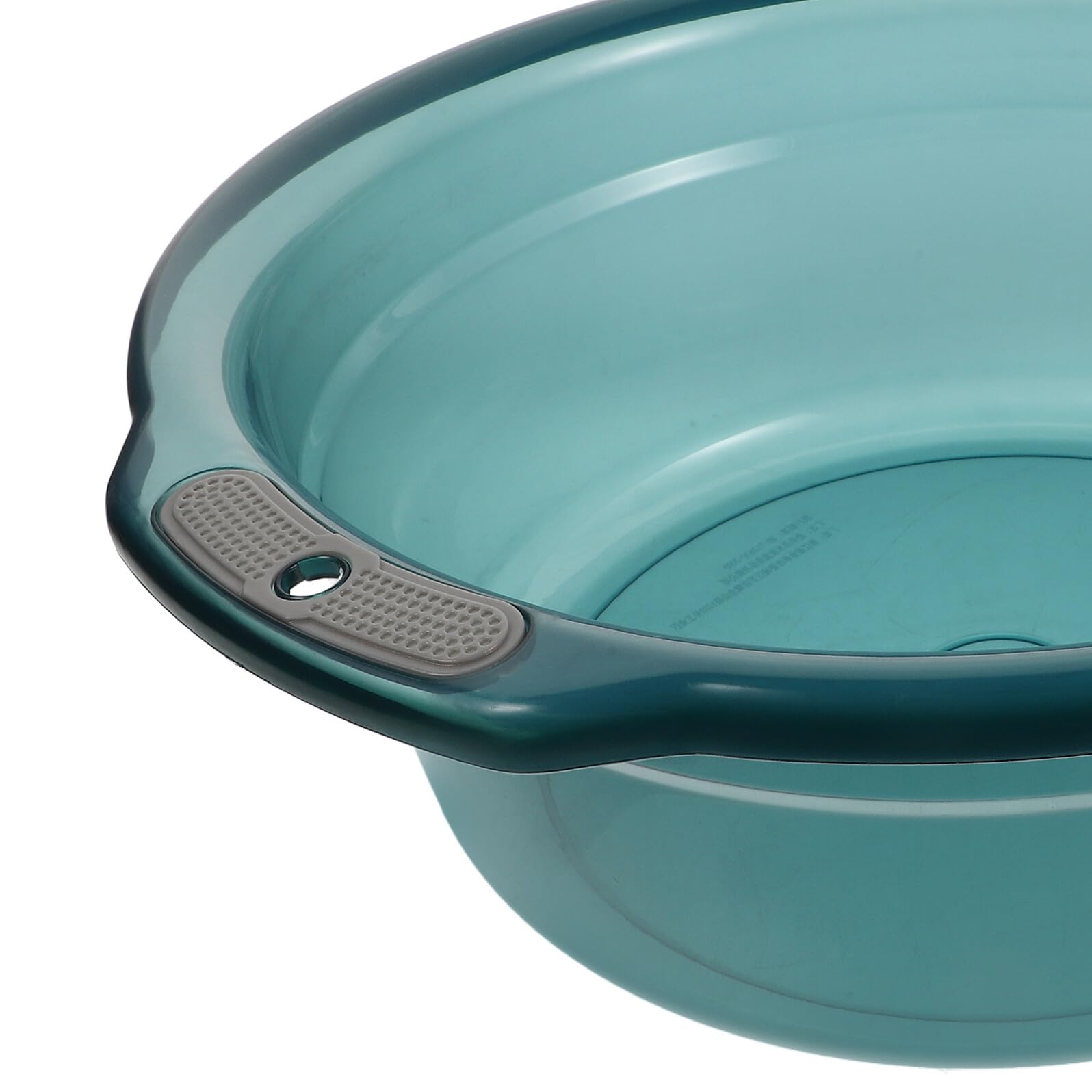 Bacinella con Manici Trasparente Rotonda in Plastica Blu | Capienza Ampia, Presa Sicura e Superficie Antiscivolo, per Lavaggio Mani e Pediluvio Domestico