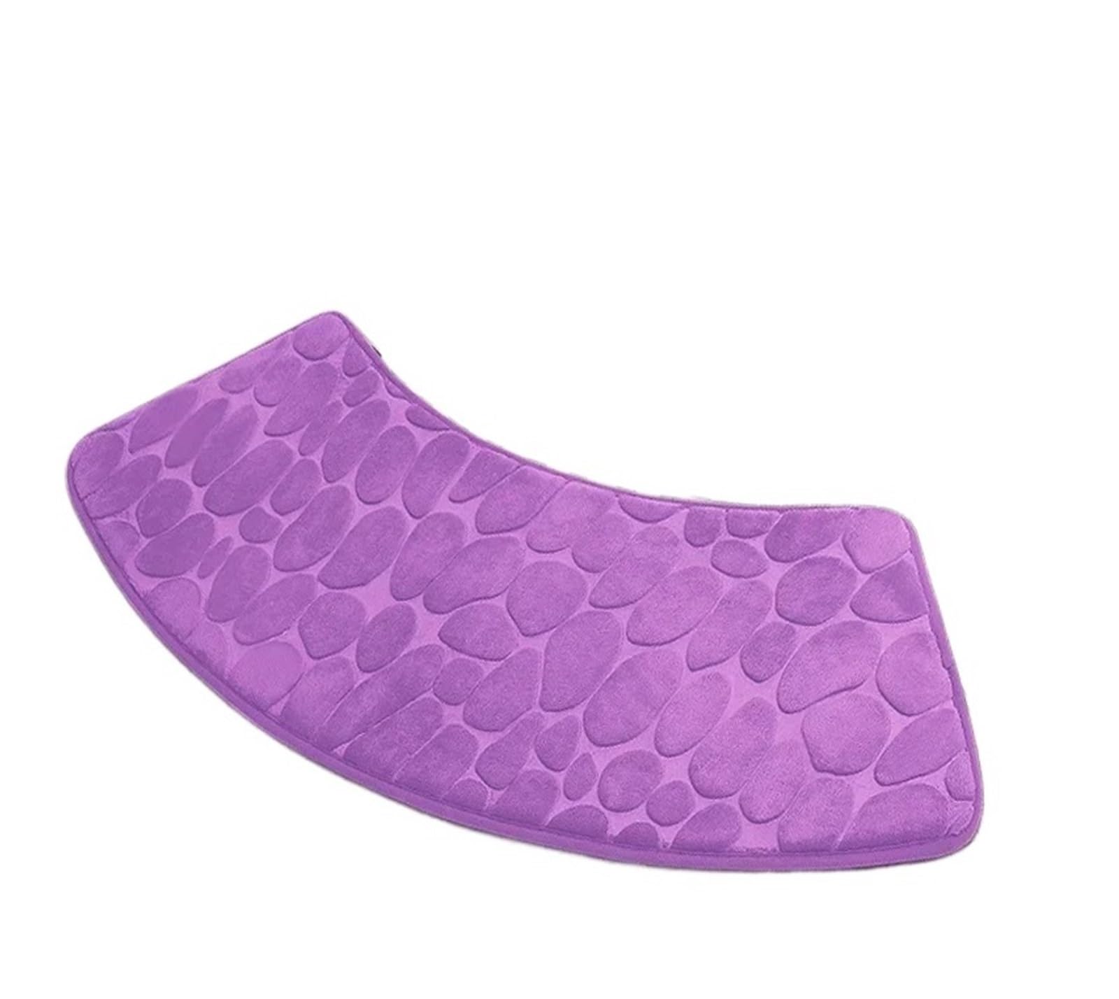 Curved Shower Mat 1PC Bathroom Floor Mat Pebble Embossed Carpet Curved Scalloped Non-slip Area Rug Absorbent Floor-Mat Toilet Shower Bath Mats(Purple,100x40cm)
