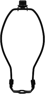 Creative Hobbies® 8 Inch Lamp Harp Kit - Regular Weight, Black Polished Finish | Harp, Finial and Harp Base Set for Table and Floor Lamps