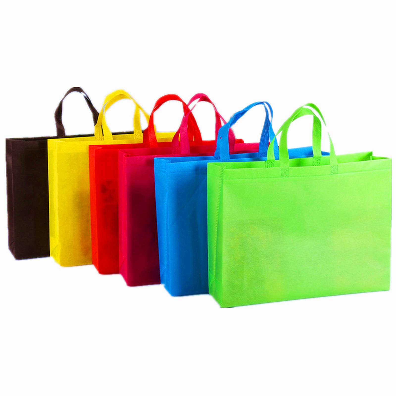 DZTIAN 12 Pack Reusable Non Woven Gift Bags with Handles Party Bags Fabric Tote Bags Treat Bags for Birthday Favors, Snacks Multicolor (A-S(11.8×13.8×4))