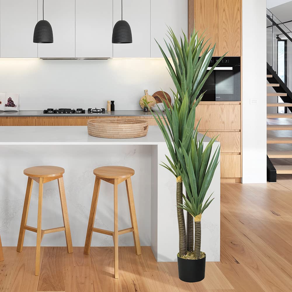 Decovego Yucca Pianta Artificiale Plastica 150 cm Abitacolo, Selezione pianta di Yucca:Pianta di Yucca Modello 2