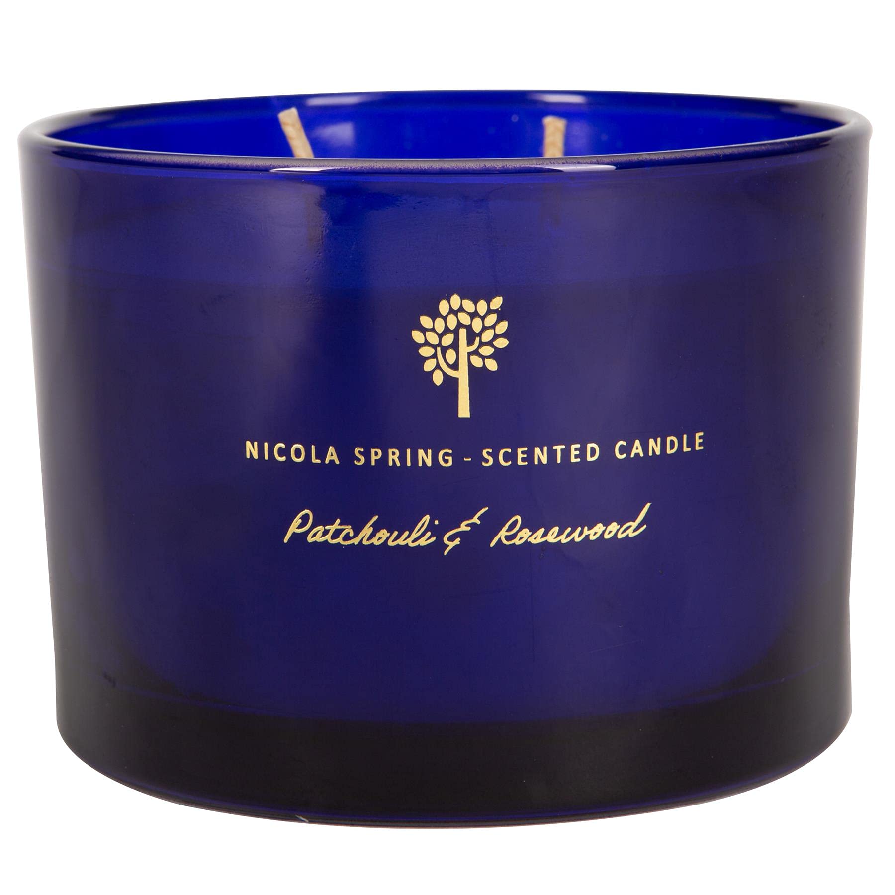 Nicola Spring Patchouli & Rosewood Scented Candle - 350g - 38 Hour Burning Time Natural Soy Wax Double Wick Candles Relaxing Fragrance Aromatherapy Gift Set
