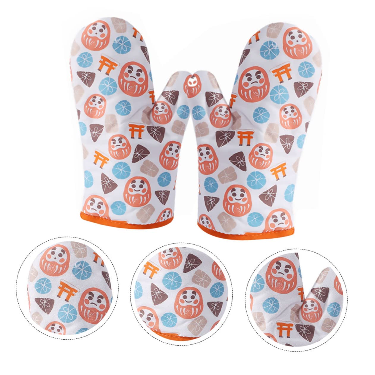 DECHOUS 2 Paia guanti isolanti thermal gloves resistenti al calore guanti da cucina Gadget stufa guanto fornitura cucina guanti da forno antiscivolo poliestere Orange
