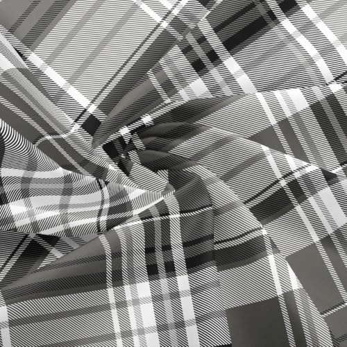 Feelyou Black Gray Plaid Flannel Fabric by The Yard Soft Geometric Grid Upholstery Fabric for Sofa Chair Cushion Modern Art Decor for DIY Sewing Craft Projects, Not Stretchy 10 Yards — 사진 3