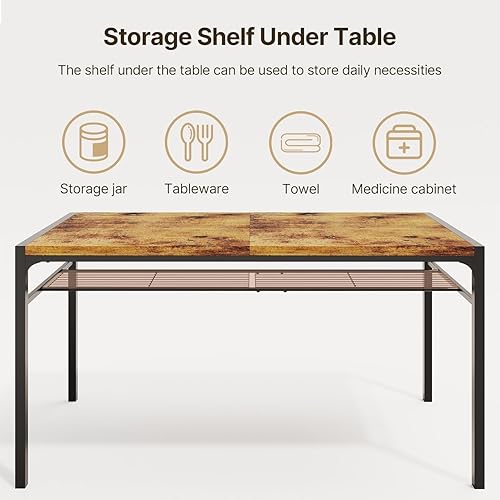 Miniatura 6 de Gizoon Juego de mesa de comedor para 6 personas con sillas, juego de mesa de cocina de 7 piezas para espacios pequeños, apartamento, cocina,