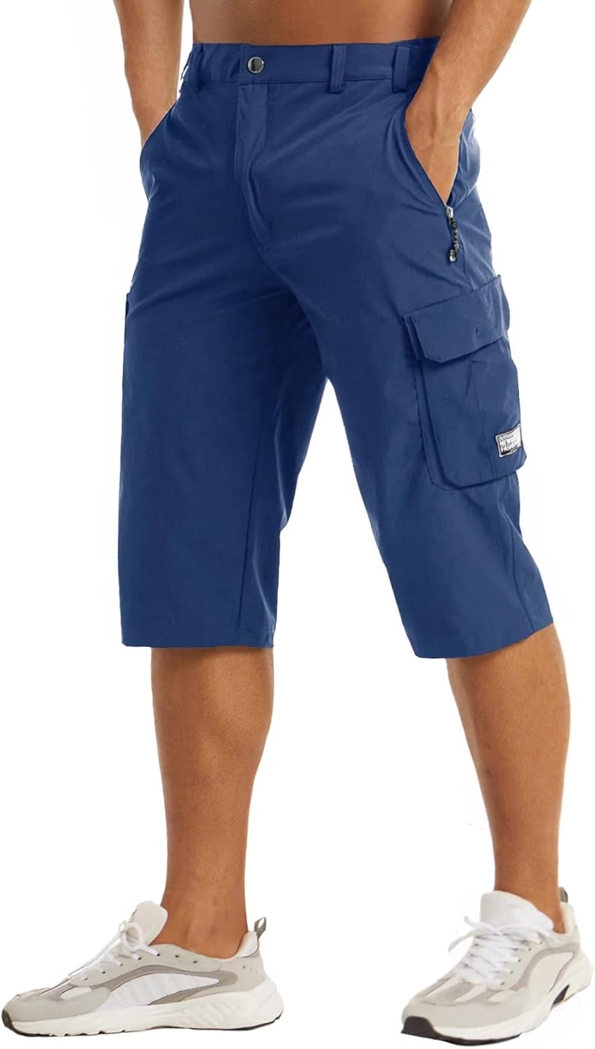 MAGCOMSEN Royal Blue Active Men's 3/4 Hiking, Running, Camping, Jogging, Fishing, Gym, Workout, Athletic, Golf Shorts