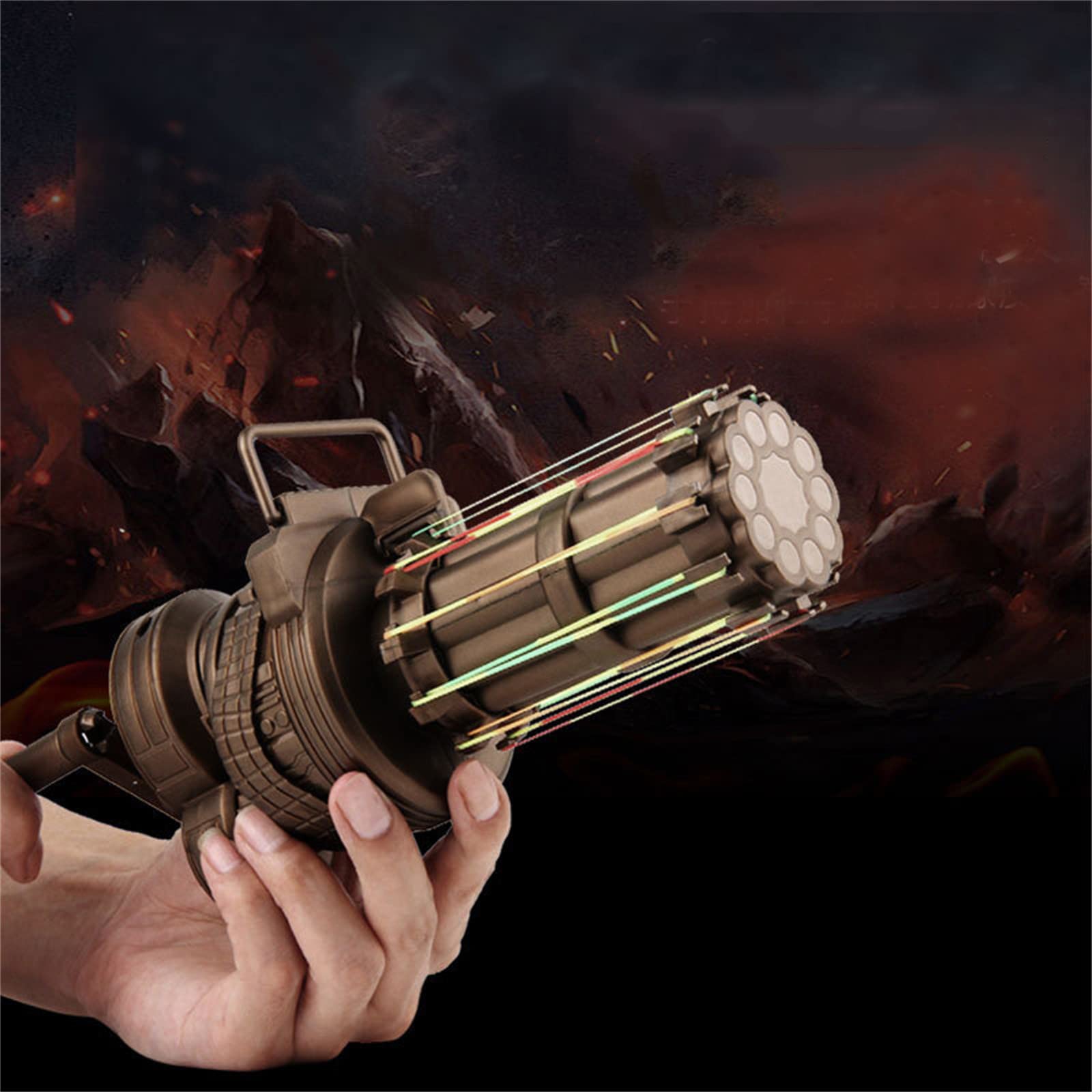 Rubber Band Ejection Toy Metalli Lusters Gatling-Models Easy Load Handmade Toy 10 Bursts Continuous Emission With 80 Fluorescence Elastic Rubber Bands