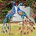 Kircust Peacock Garden Statue and Sculpture, Metal Peacocks Yard Art Lawn Decor, Large Birds Garden Sculptures & Statues for Patio Backyard Pond Home Decoration