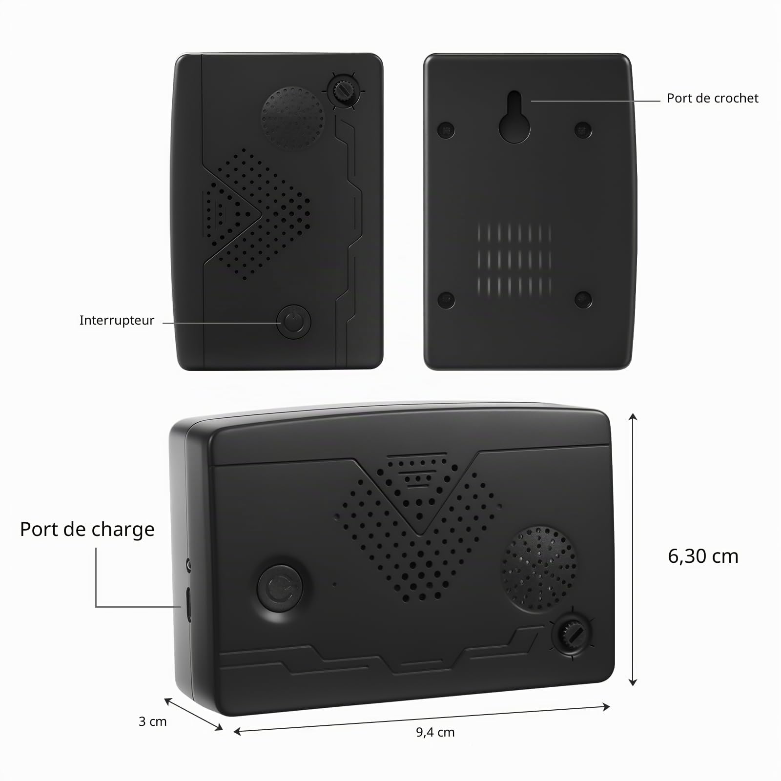 Lot de 2 répulsifs à ultrasons pour chauve-souris d'extérieur pour grenier, appareils dissuasif pour se débarrasser des chauves-souris, répulsif à ultrasons à ultrasons d'intérieur pour garder les