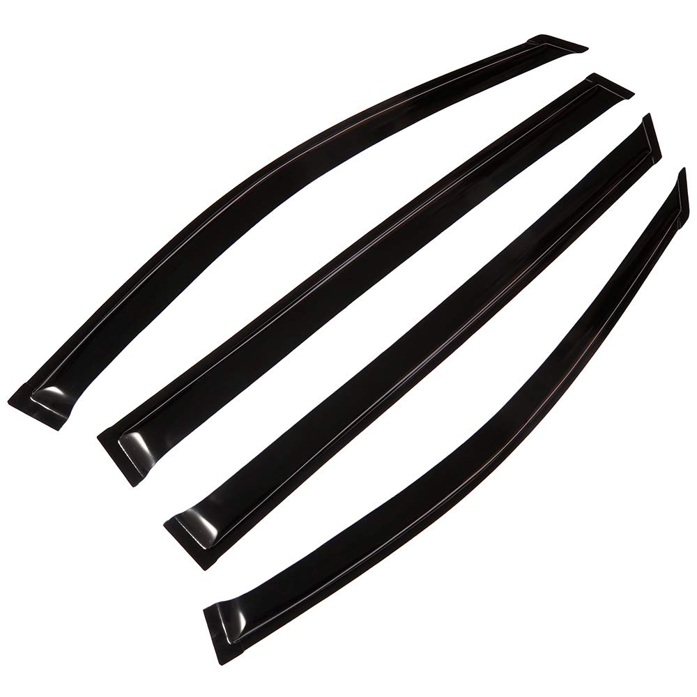 SCITOO Outside Mount Window Visor Deflector Rain Guard Dark Smoke, 4 Pcs Set Fit for 2004-2009 for Toyota Sienna