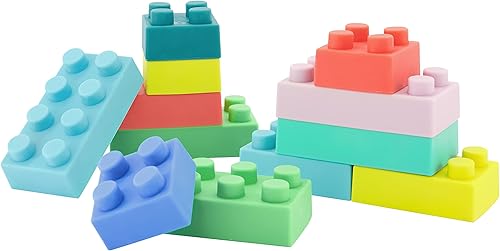 Infantino Bloques de construcción súper suaves fáciles de sostener para bebés y niños pequeños sin BPA multicolor juego de 12 piezas Infantino Bloques de construcción súper suaves fáciles de sostener para bebés y niños pequeños sin BPA multicolor juego de 12 piezas
