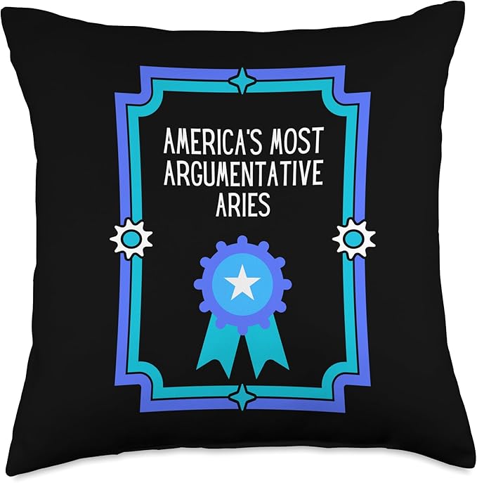 Award Winning Certificate for Argumentative Aries Sign Throw Pillow