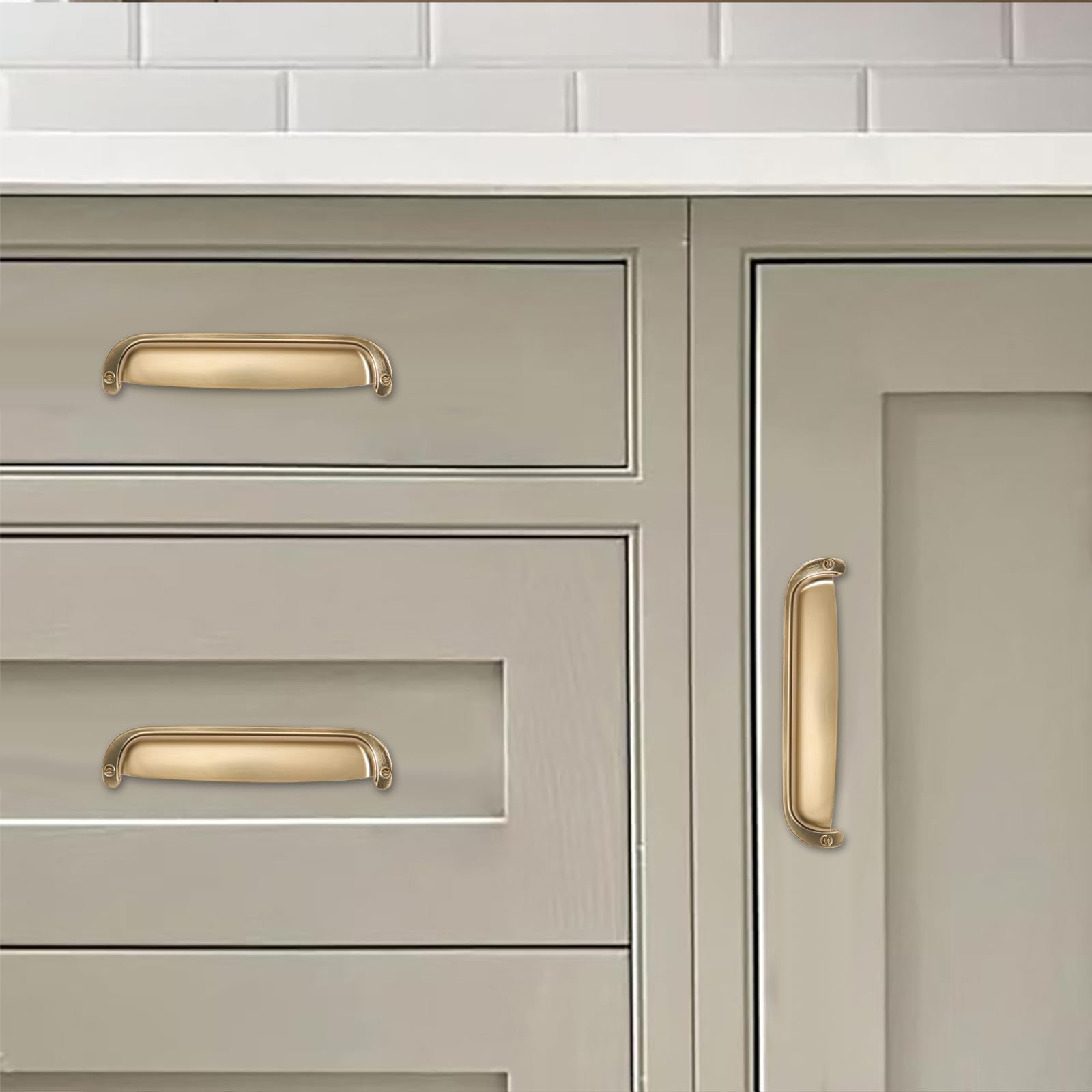KHTUMEWARE-170354 Champagne Bronze Cabinet Pulls CTC 2-1/2 in (64 mm) 2-Pack in Champagne Bronze — KHTUMEWARE