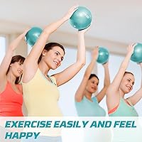 Vista 7 de Pilates Ball, 9 Inch Small Exercise Mini Soft Workout Yoga Ball with Exercise Guide, for Home Gym Yoga, Pilates, Core Training, Workout, Balance