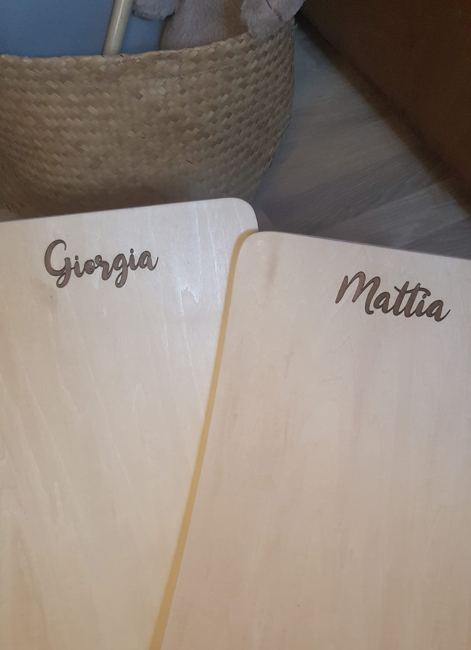 Handmade Balance Board Montessori personalizzata con nome bambino inciso al laser, Tavola Curva in legno 80x30 cm Tavoletta D'equilibrio per Bambini