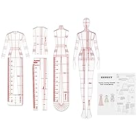 Vista 9 de Conjunto de reglas de plantilla de dibujo de moda EXTCCT, diseño de patrones humanoides para mujer, reglas de curva francesa para medición de ropa