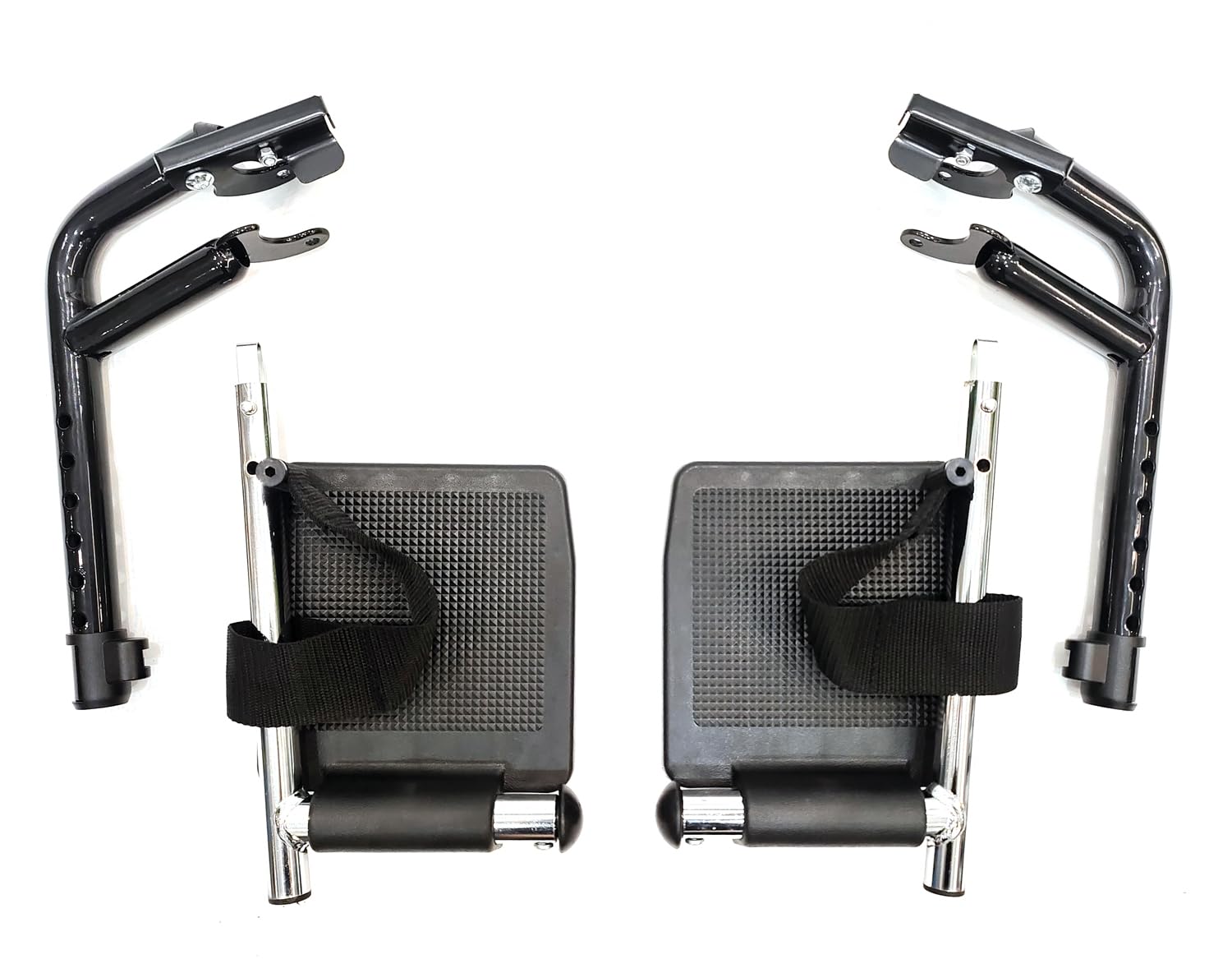 Reposapiés para silla de ruedas, reposapiés económico para sillas de ruedas estándar y silla de transporte, placas compuestas y trabillas para el talón, reposapiés universales oscilantes, misma