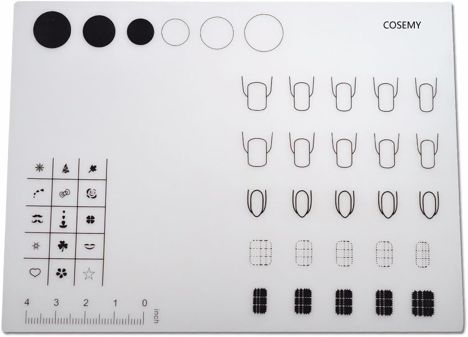 Professional Nail Art Manicure Silicone Mat For Stamping Reverse Stamp Transfer Water Marble Practice Workspace Design Plate Table Cover Pad